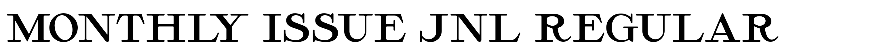 Monthly Issue JNL Regular